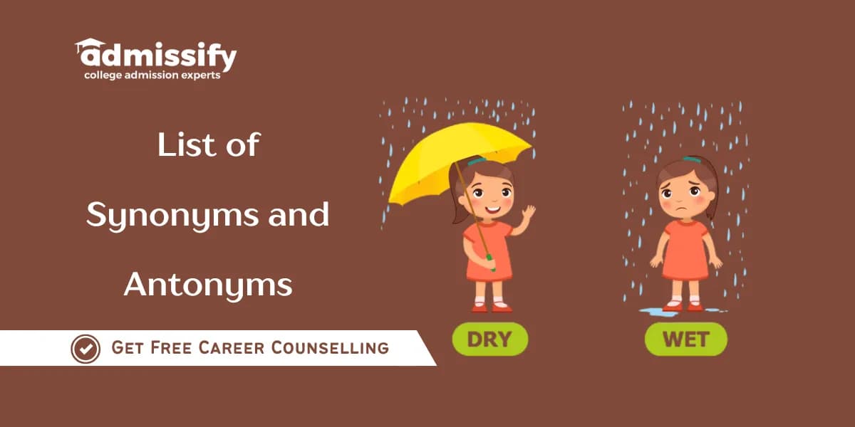 List of Synonyms and Antonyms